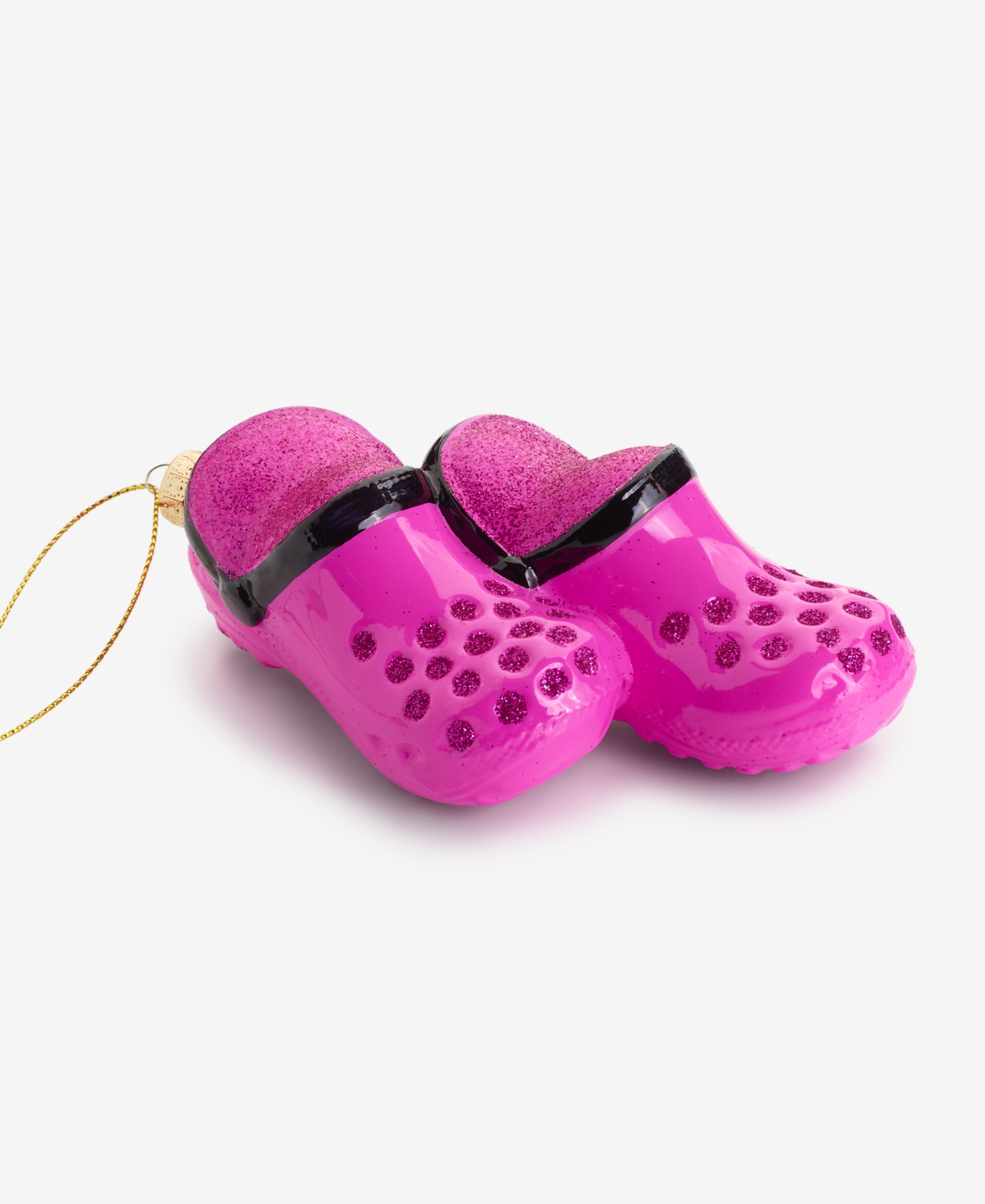 Holiday Lane Eclectic Charm Glass Slip-on Shoes Ornament, Macy's Exclusive In Transparent