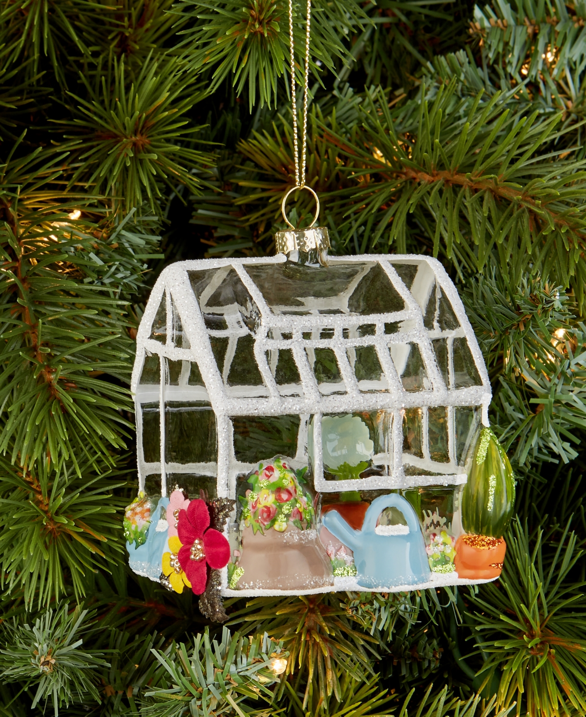 Holiday Lane Eclectic Charm Glass Greenhouse Ornament, Macy's Exclusive In Transparent