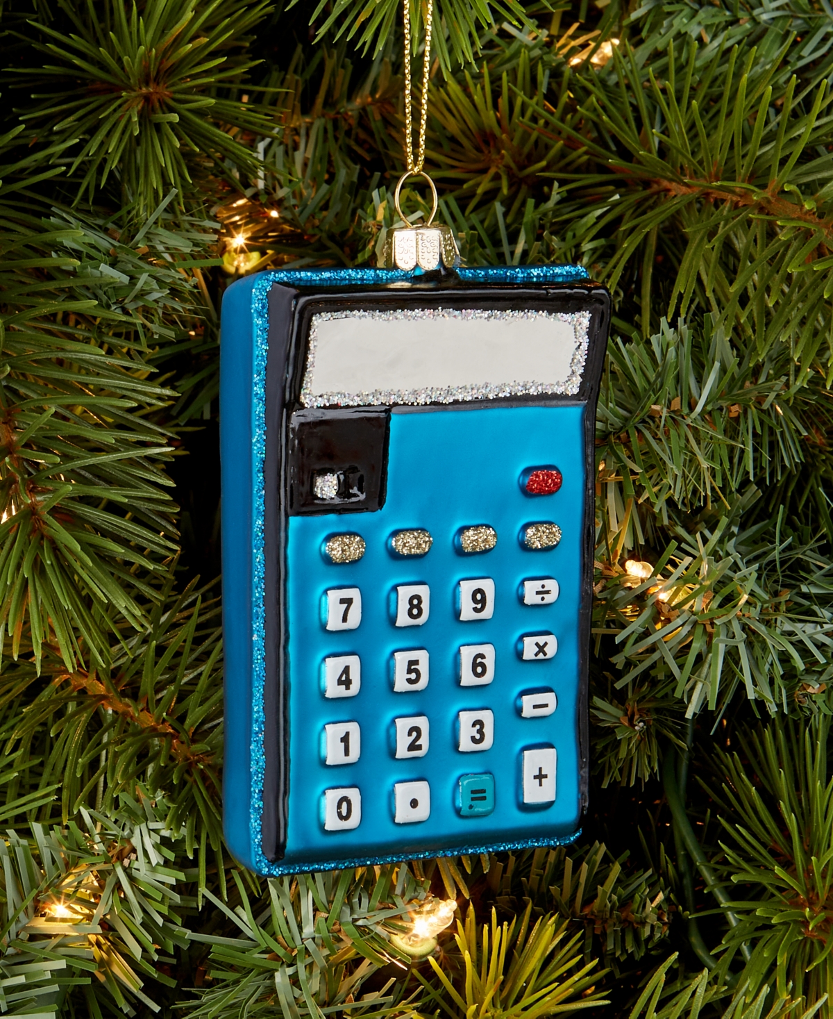 Holiday Lane Eclectic Charm Glass Calculator Ornament, Macy's Exclusive In Transparent