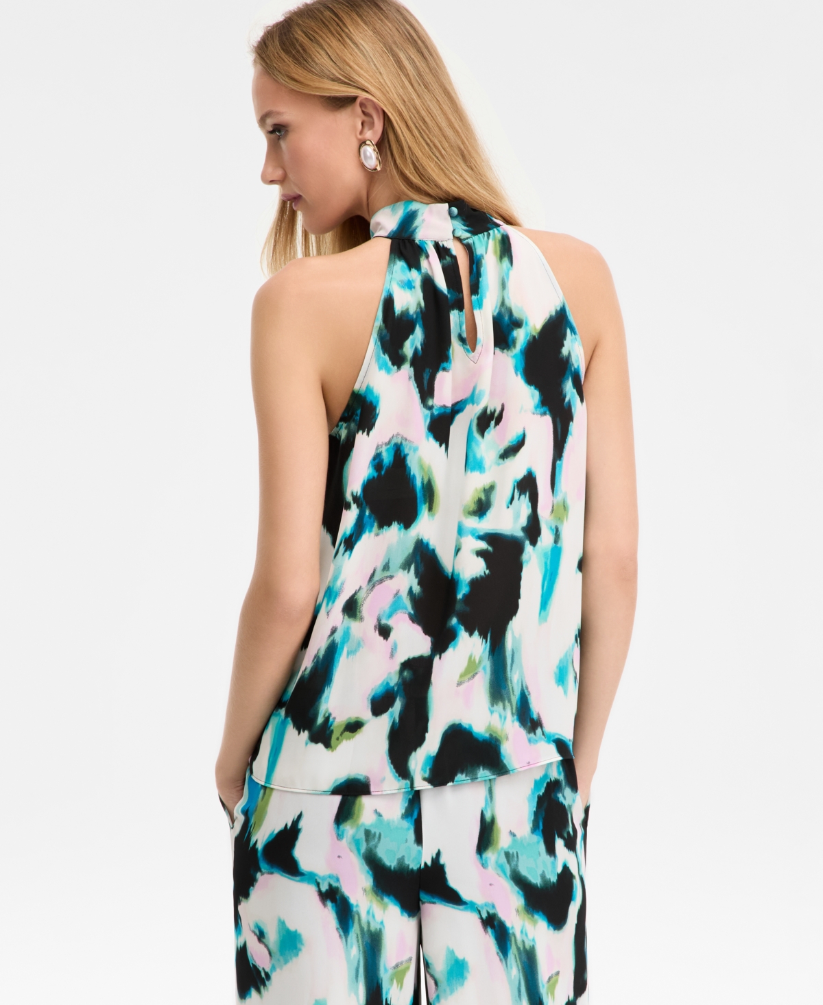 Inc International Concepts Women's Printed Halter Top, Macy's Exclusive In Multi