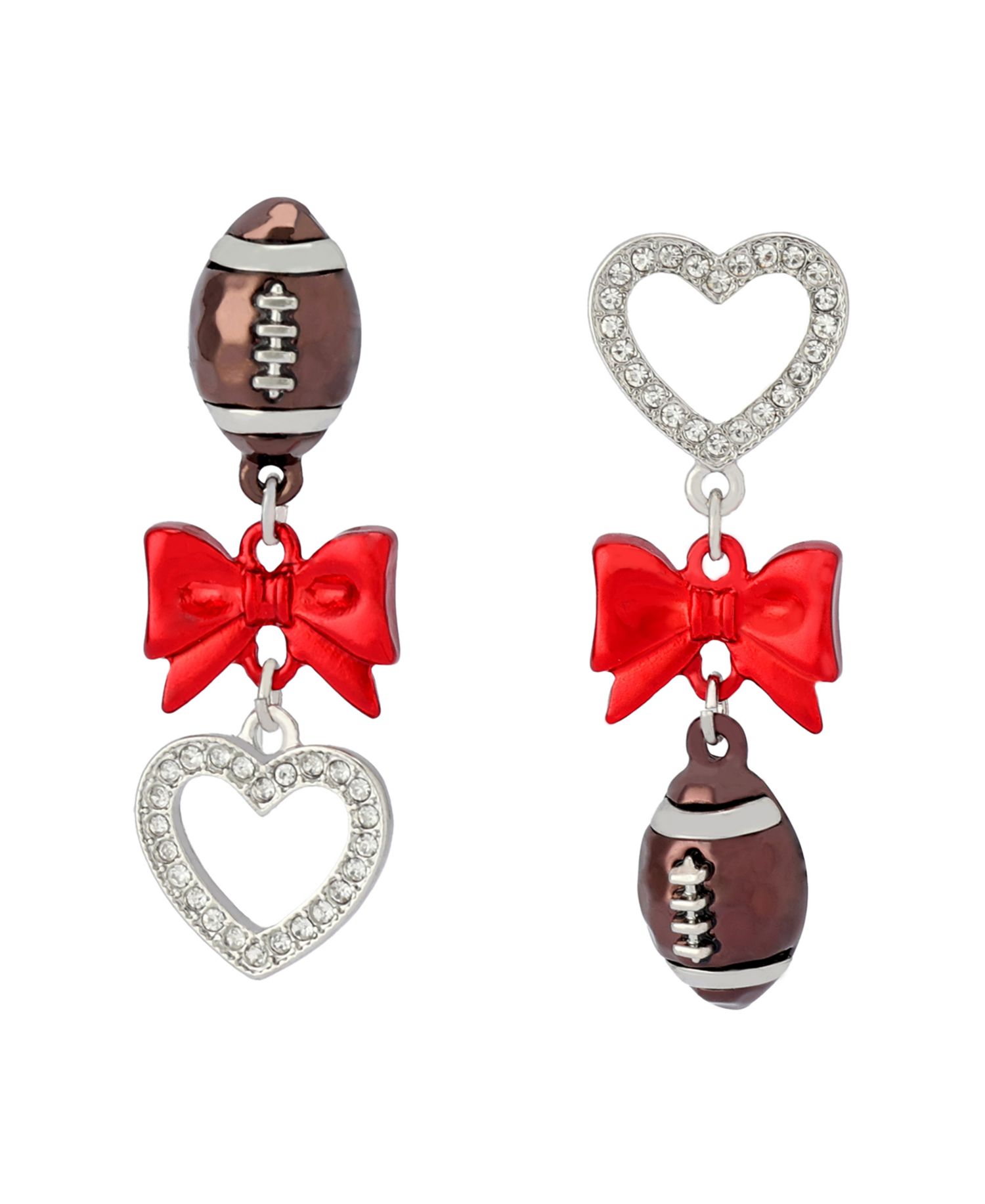 Faux Stone Kick Off Football Mismatch Earrings