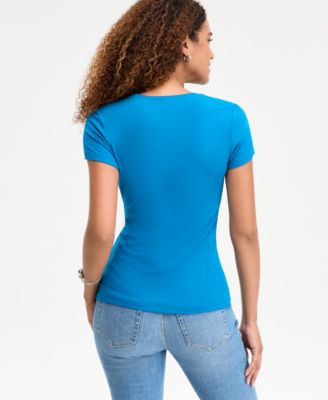 Women's Ribbed Scoop-Neck Top