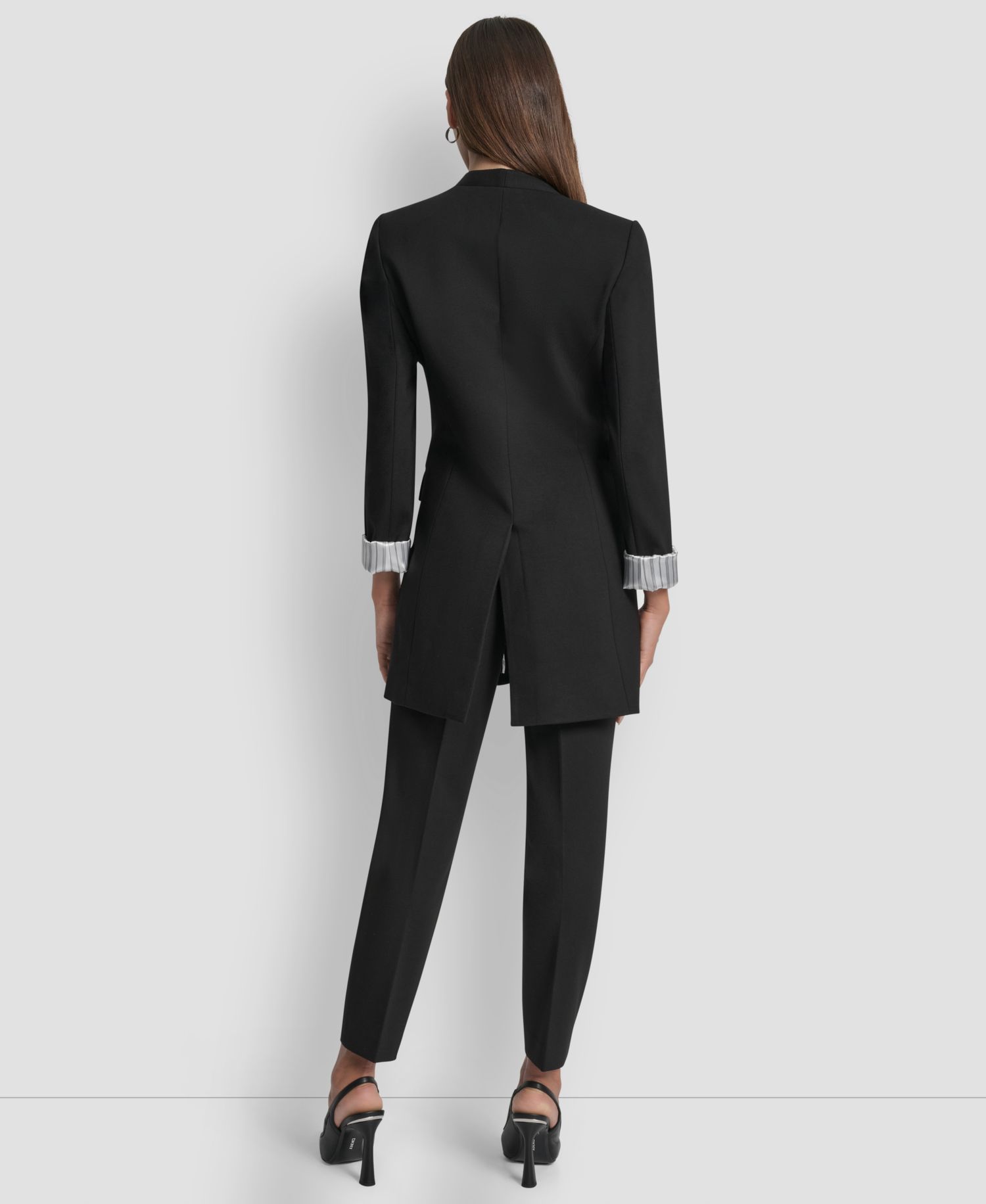 Women's Collarless Open-Front Topper Jacket and Women's Hollywood Slim-Leg Ponte Knit Pants