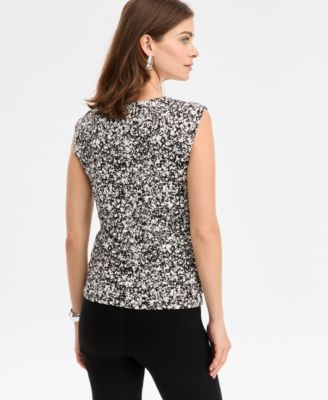 Women's Short-Sleeve Ruched Boatneck Top, Macy's Exclusive