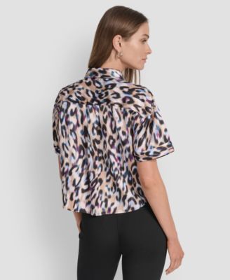 Women's Printed Flap Pocket Camp Shirt