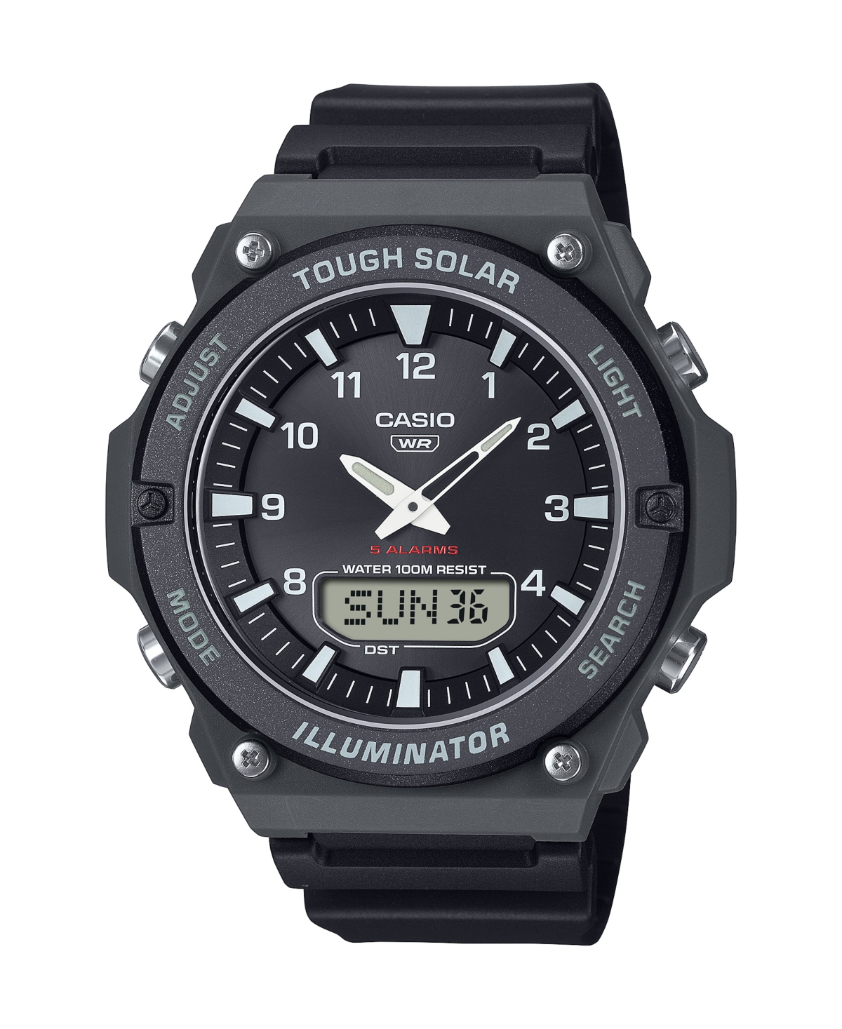Men's Analog Black Resin Watch, 52.5mm - Black