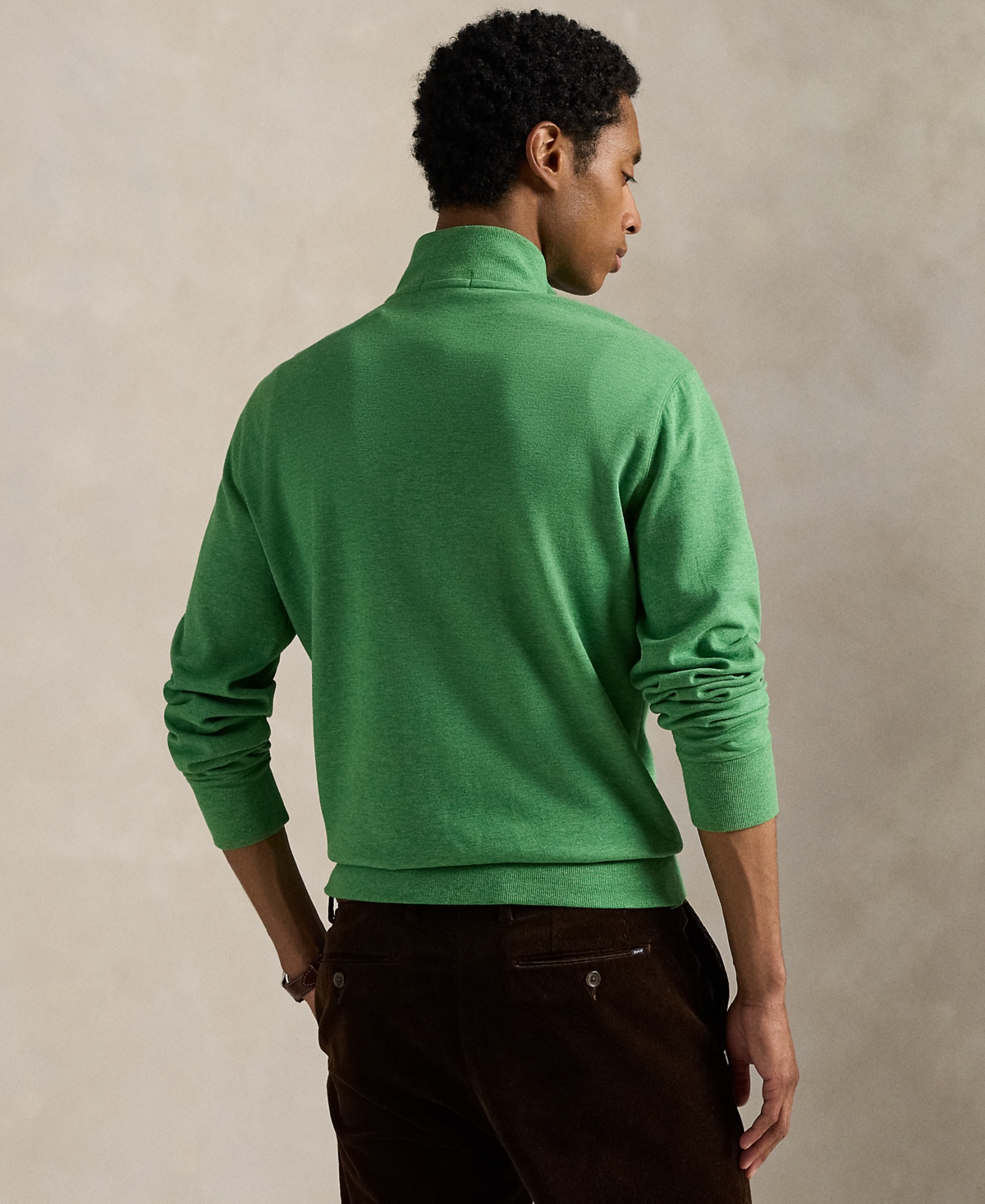 Polo Ralph Lauren Men's Luxury Jersey Quarter-zip Pullover In Green