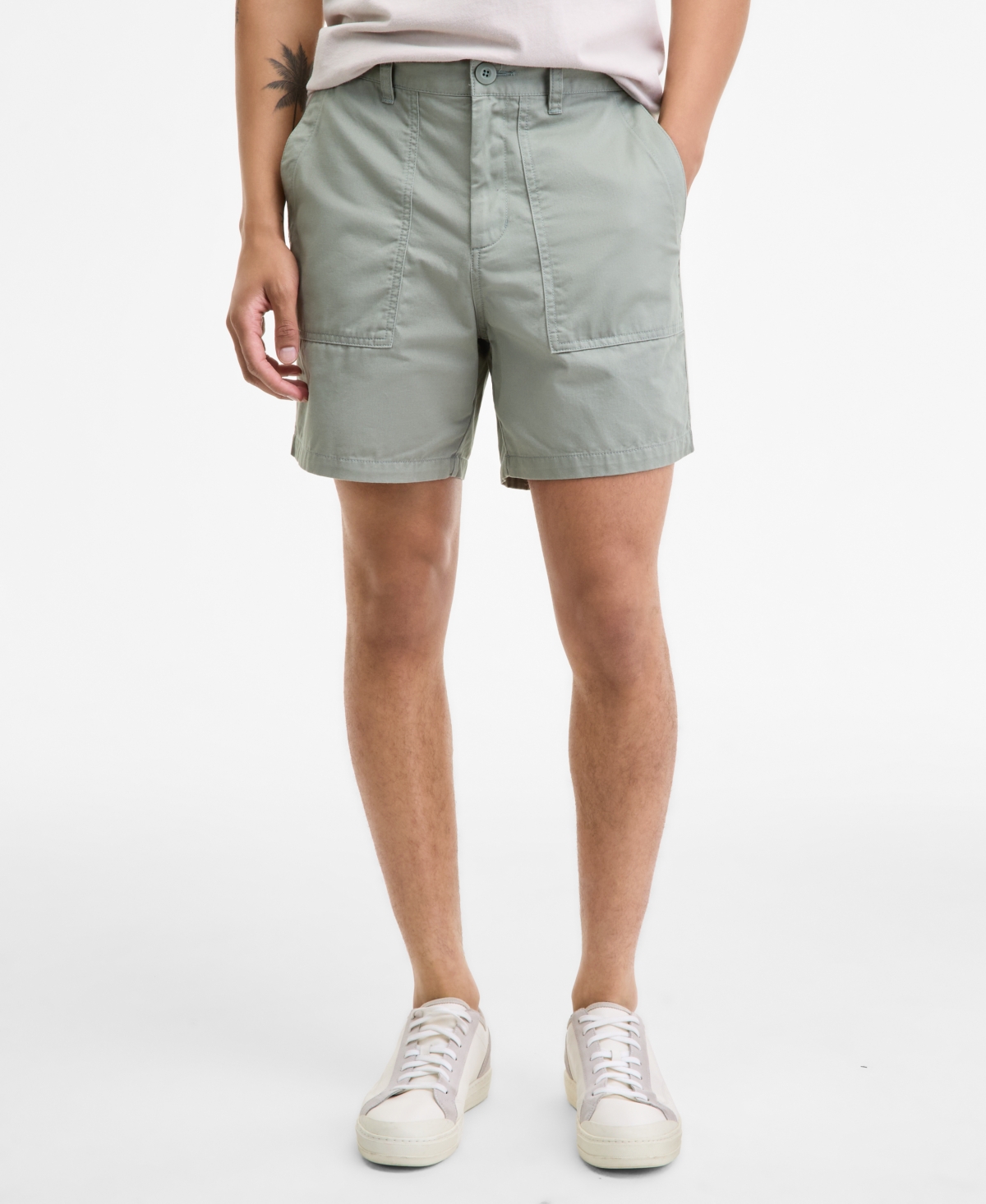 Sun + Stone Men's Peter Regular-fit 6" Cotton Field Shorts, Macy's Exclusive In Green