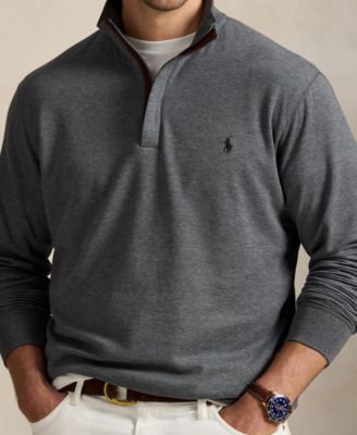 Men's Big & Tall Luxury Jersey Quarter-Zip Pullover