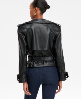 Women's Faux-Leather Biker Jacket, Macy's Exclusive 