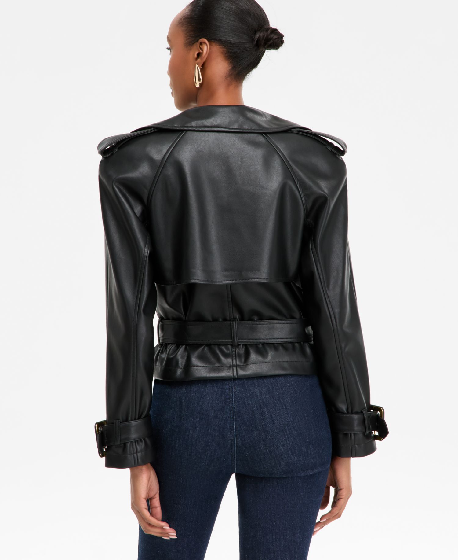 Women's Faux-Leather Biker Jacket