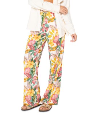 Juniors' So Precious Floral Drawstring-Waist Pants