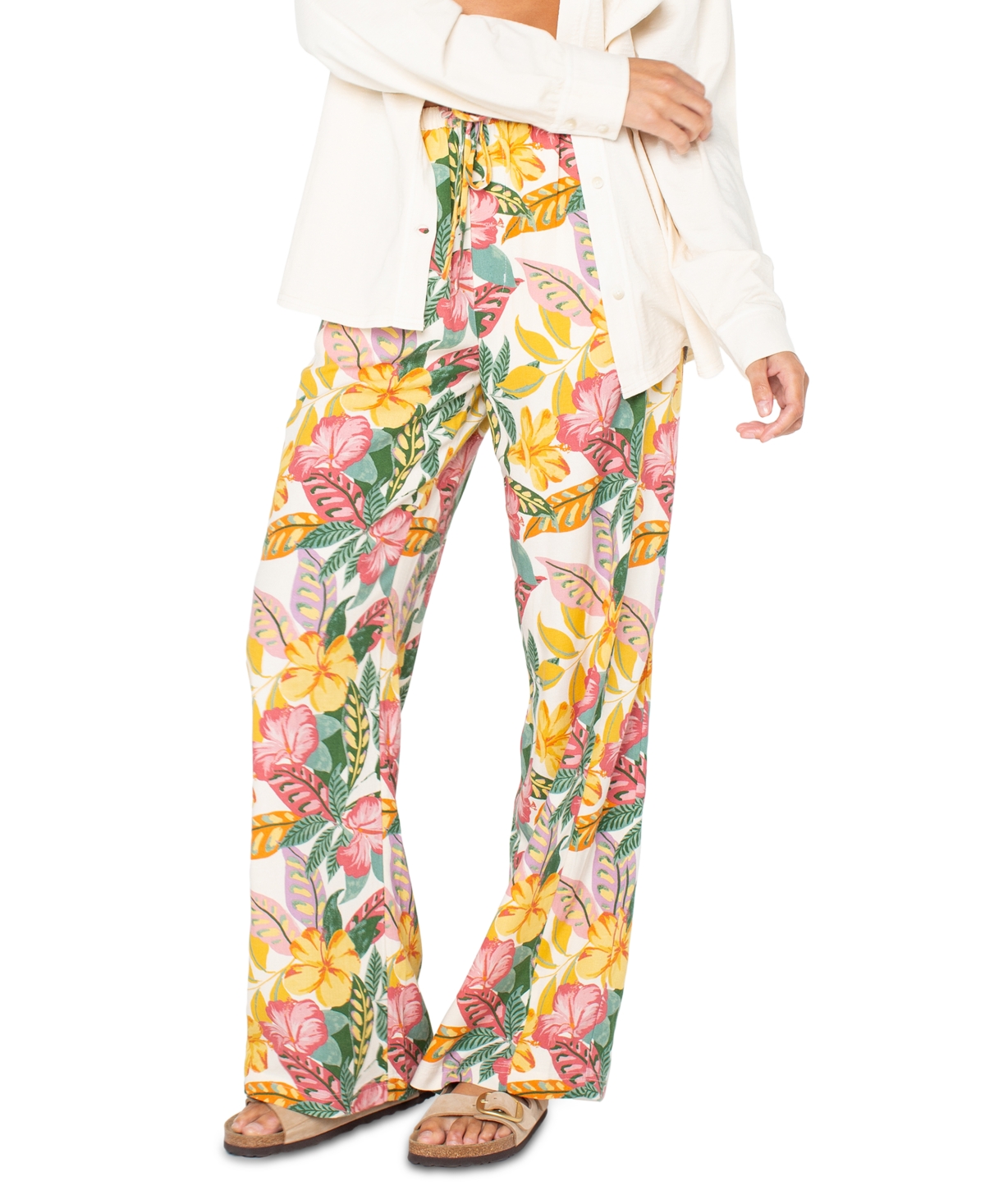 Roxy Juniors' So Precious Floral Drawstring-waist Pants In Multi