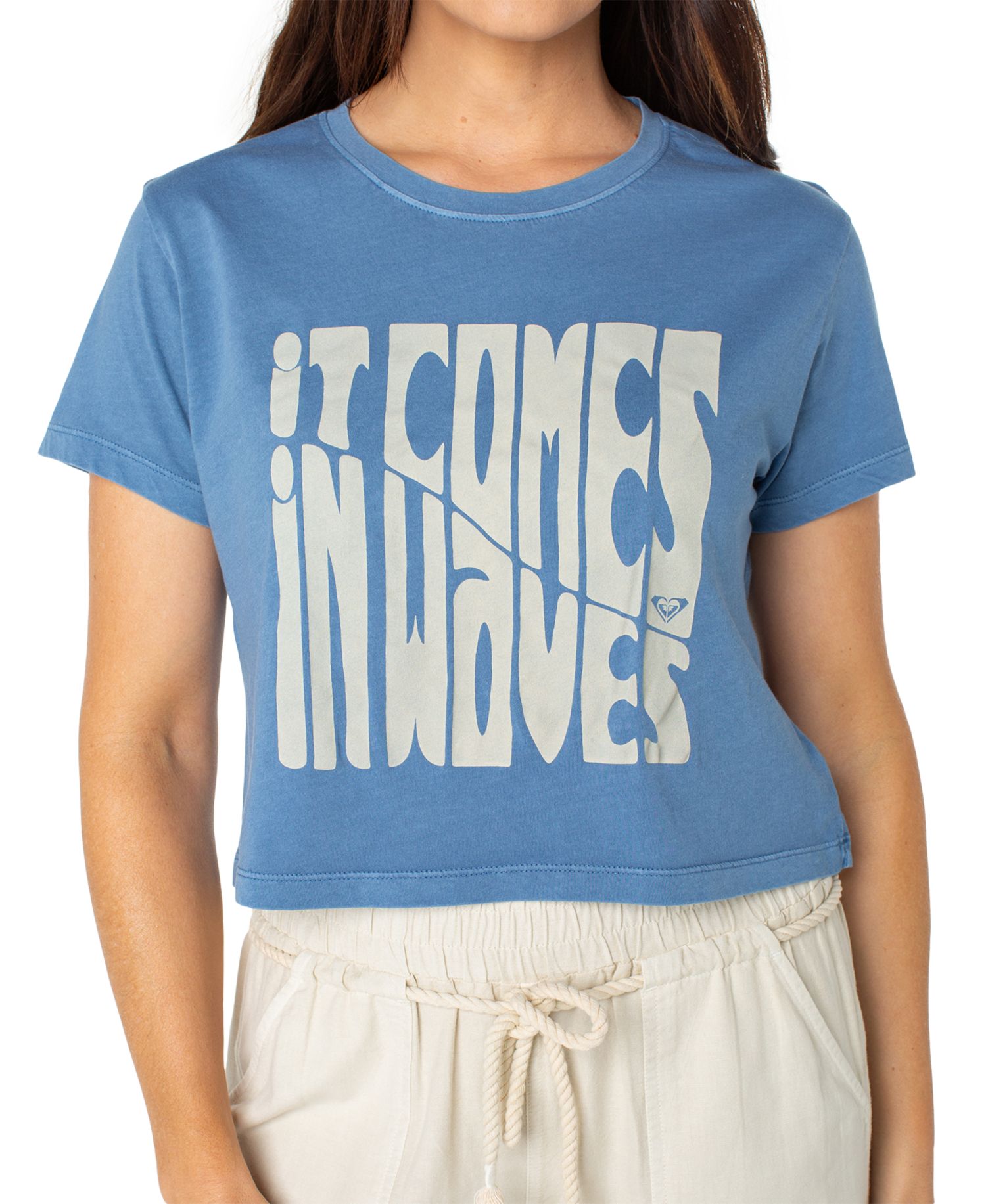 Women's Comes In Waves Cropped Cotton T-Shirt