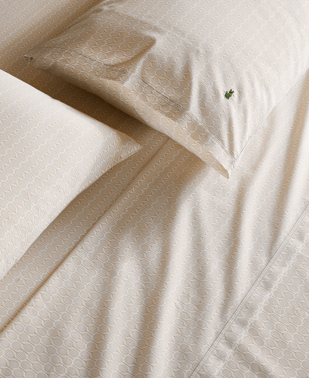 Lacoste Racquet 200-thread Count Cotton 3-pc. Sheet Set, Twin In Neutral