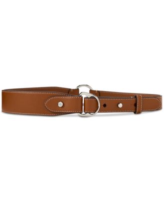 Lauren Ralph Lauren Equestrian D-Ring Leather Belt - Macy's