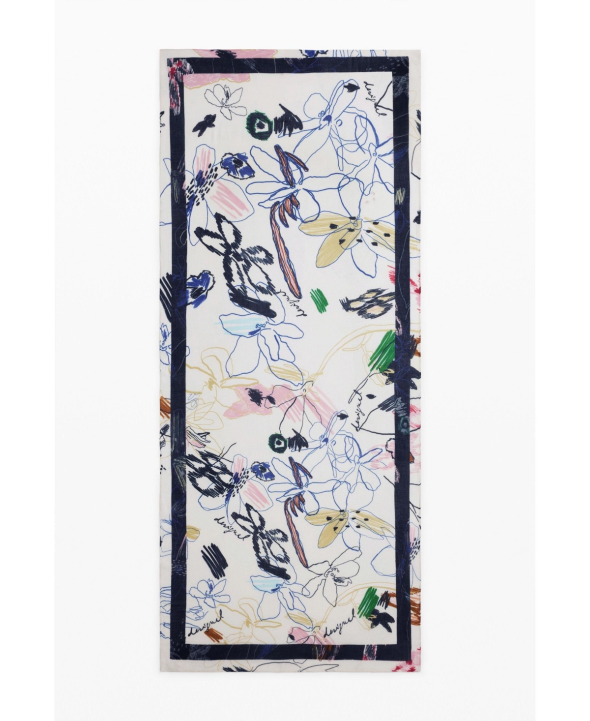 Women's Rectangular strokes scarf - Grey-green