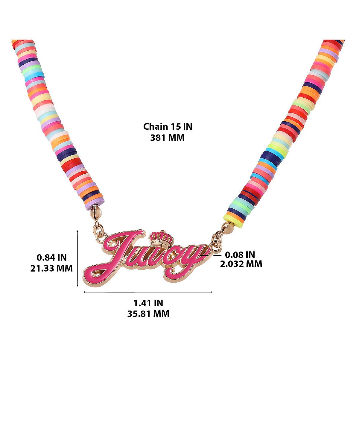 Juicy Couture Kids 15 2인치 컨페티 비드 목걸이