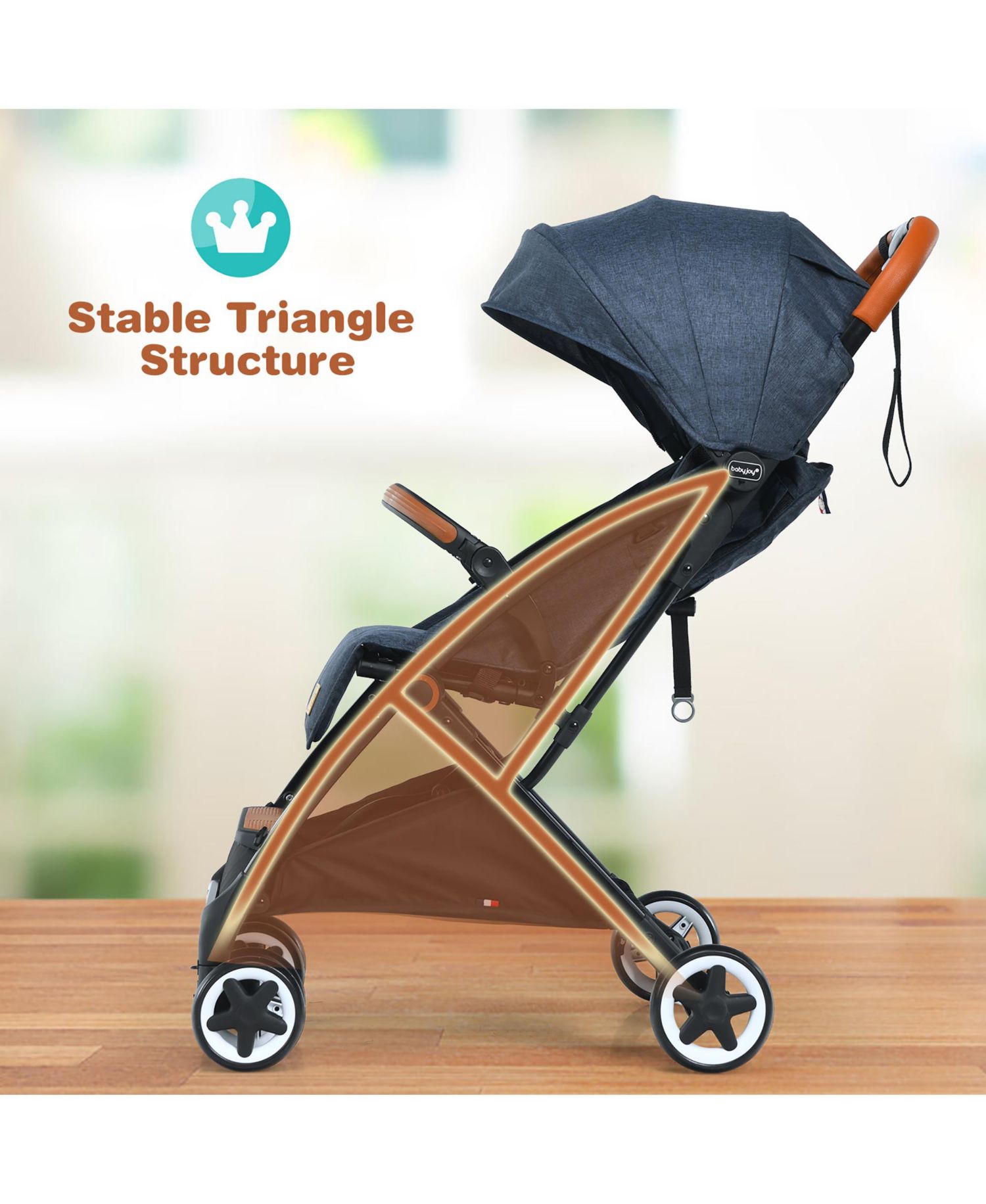 Lightweight Baby Stroller Aluminium Frame for Home Office Use