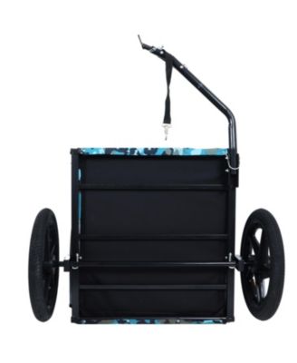 Heavy Duty Pet Bike Trailer - All-Terrain Wheels Blue/Grey