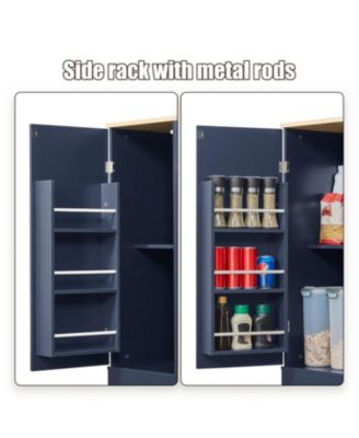 53"W Spice Rack, Drawer, Tilt-Out Trash Bin, Adjustable Shelves Kitchen Island