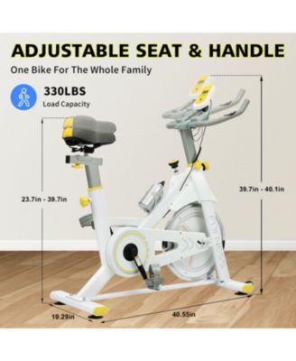 Indoor Exercise Bike Cycling Bike with Comfortable Seat Cushion Yellow+White