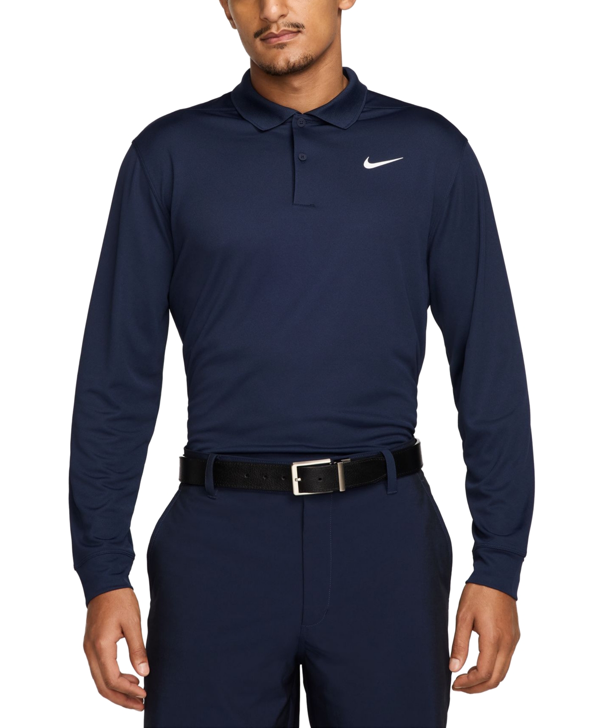Nike Men's Victory Dri-fit Long Sleeve Golf Polo Shirt In Blue