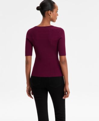 Women's Rib-Knit Crewneck Sweater, Macy's Exclusive 