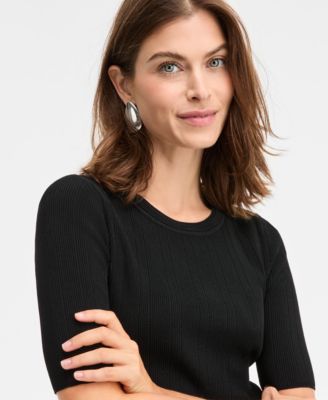 Women's Rib-Knit Crewneck Sweater, Macy's Exclusive 