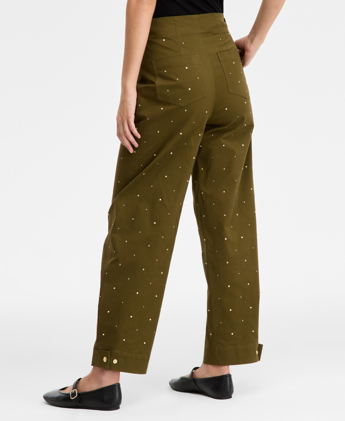 Inc International Concepts Women's Studded Tapered Pants, Macy's Exclusive In Green