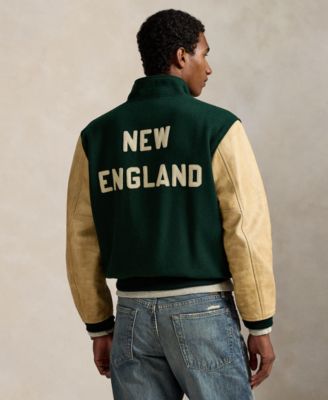 Men's Wool-Blend Twill Letter Jacket