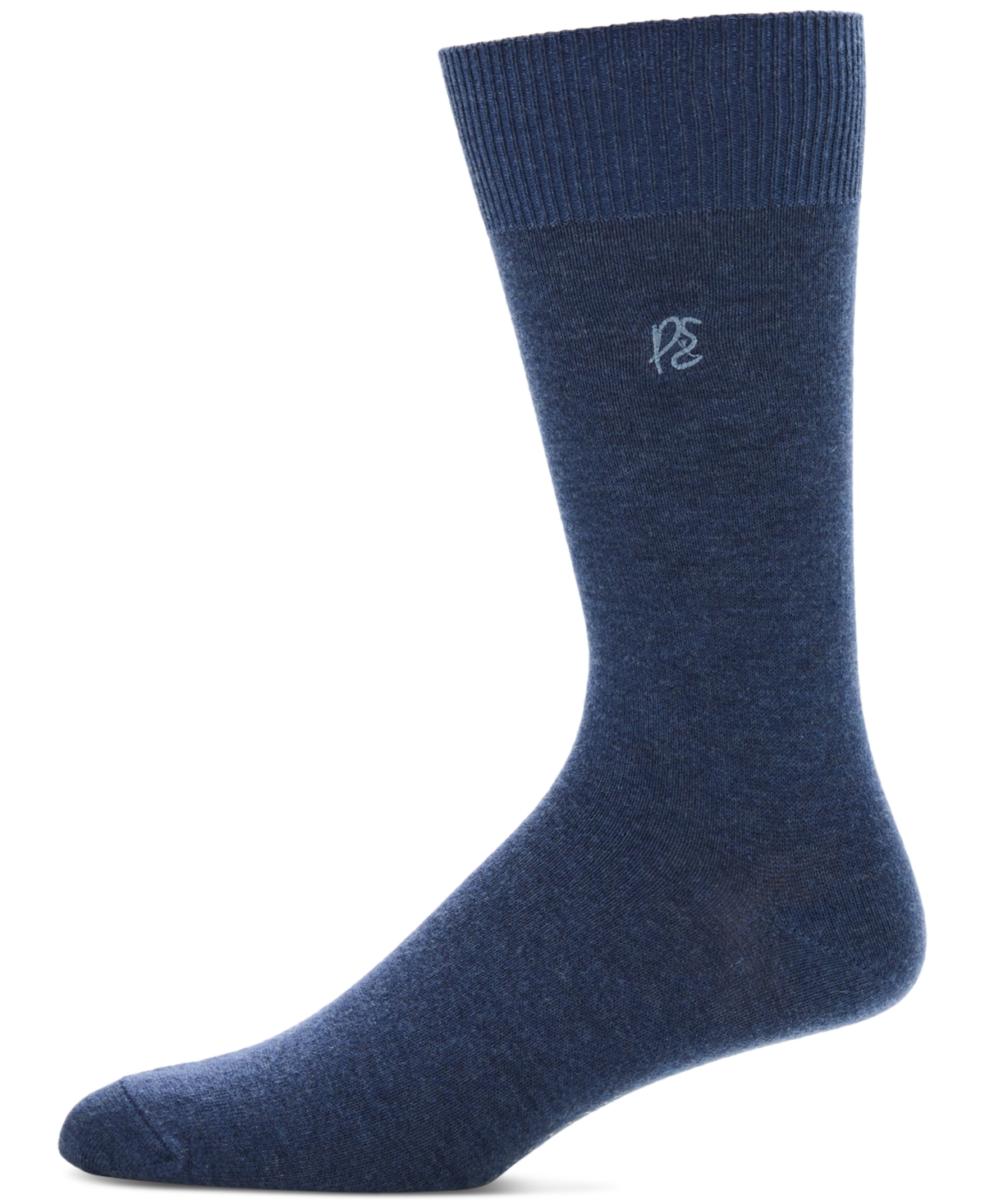 Perry Ellis Portfolio Men's Portfolio Flat Knit Logo Dress Socks In Blue