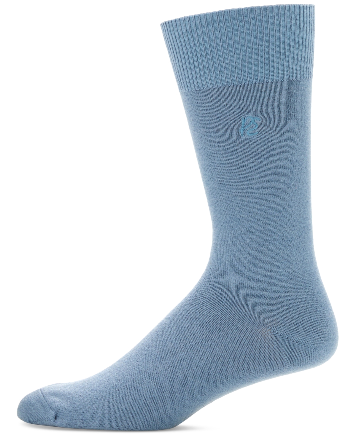 Perry Ellis Portfolio Men's Portfolio Flat Knit Logo Dress Socks In Blue