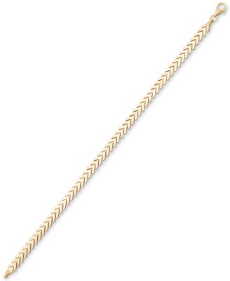 Polished Chevron Link Chain Bracelet in 10k Gold