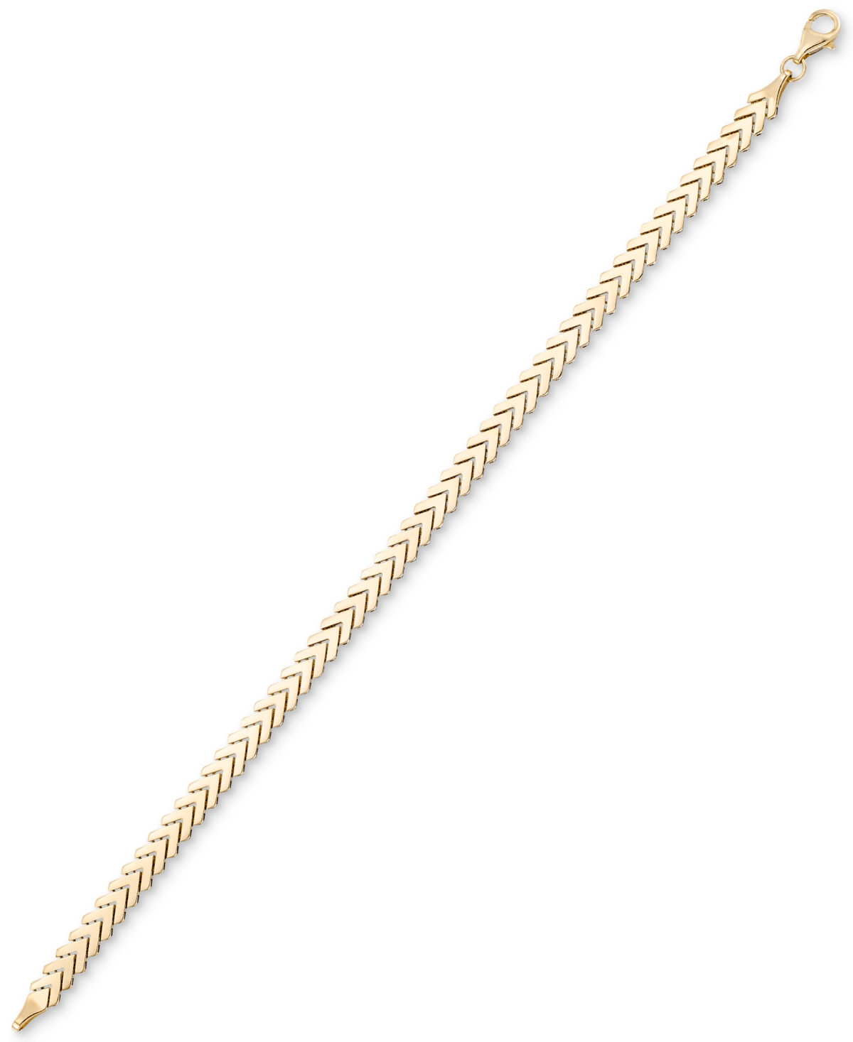 Macy's Polished Chevron Link Chain Bracelet In 10k Gold In Yellow