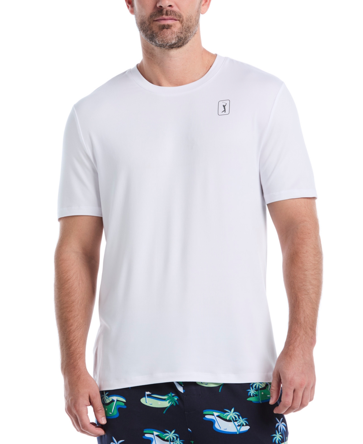 Perry Ellis Portfolio Men's Soft Touch Beach Course Golf Pajama Set In Green