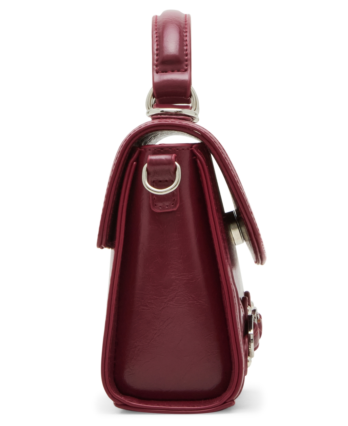 Madden Girl Lilithc Crinkle Top Handle Satchel Bag In Burgundy