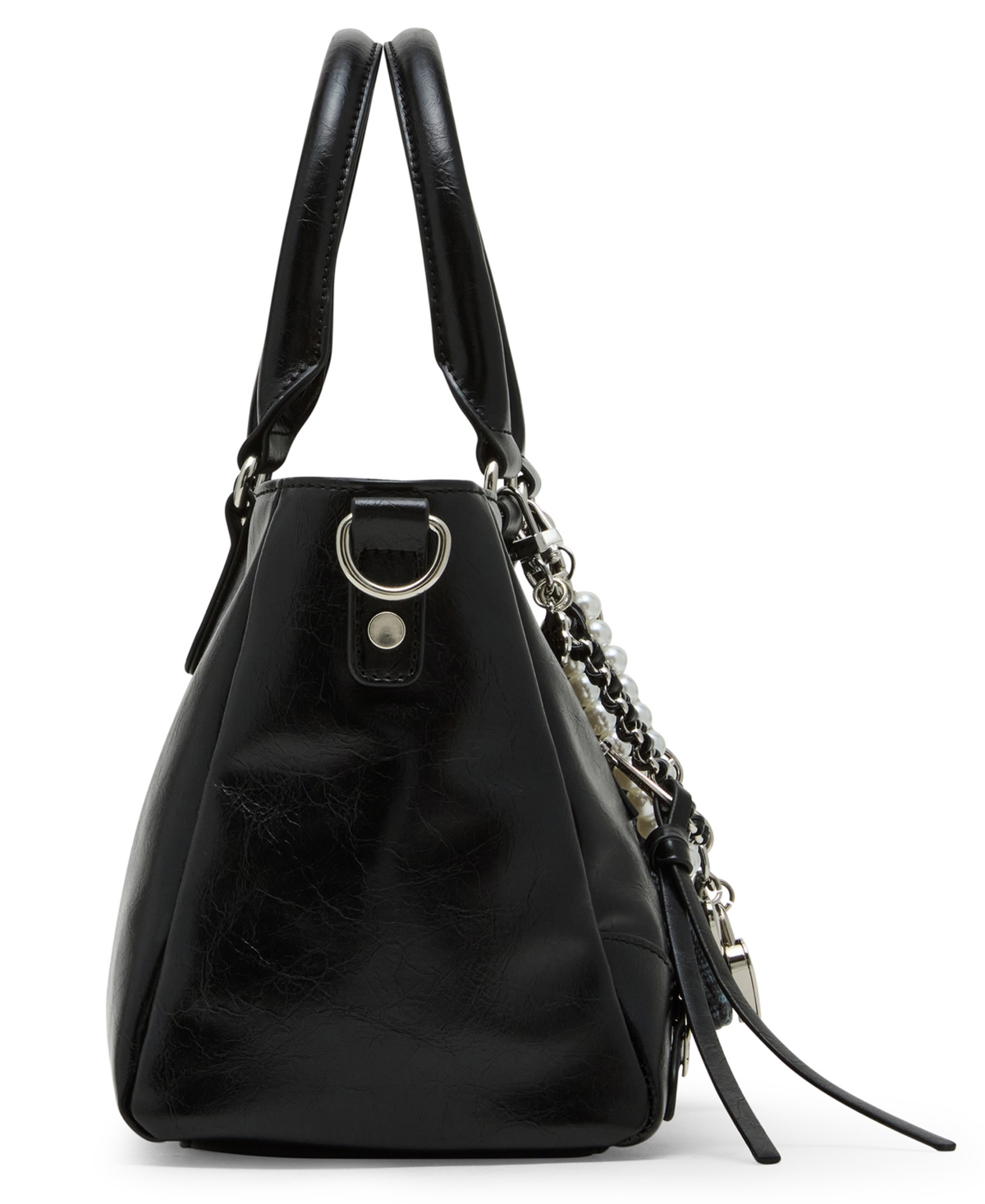 Madden Girl Violett Small Zipper Satchel Bag In Black