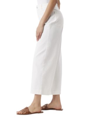 Women's Shape Effect Tummy Sculpt Patch-Pocket Cropped Wide-Leg Jeans