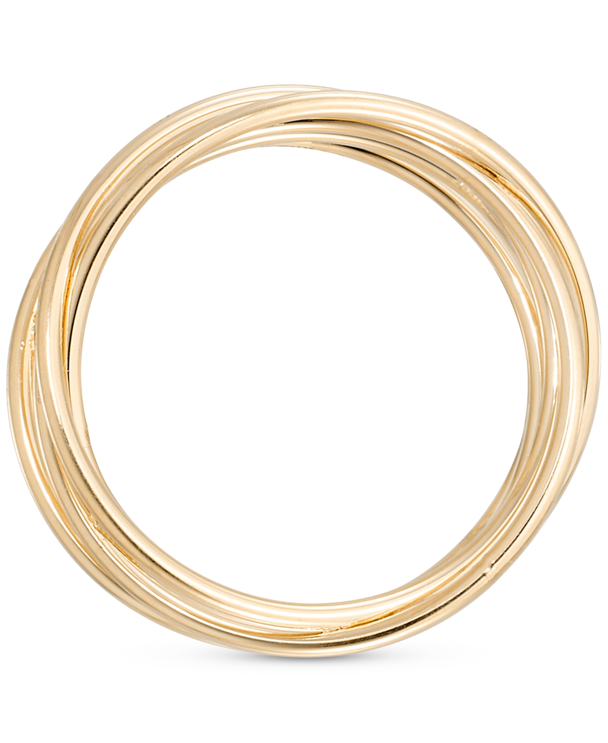 Macy's Polished Interlocking Multirow Crossover Statement Ring In 14k Gold In Yellow