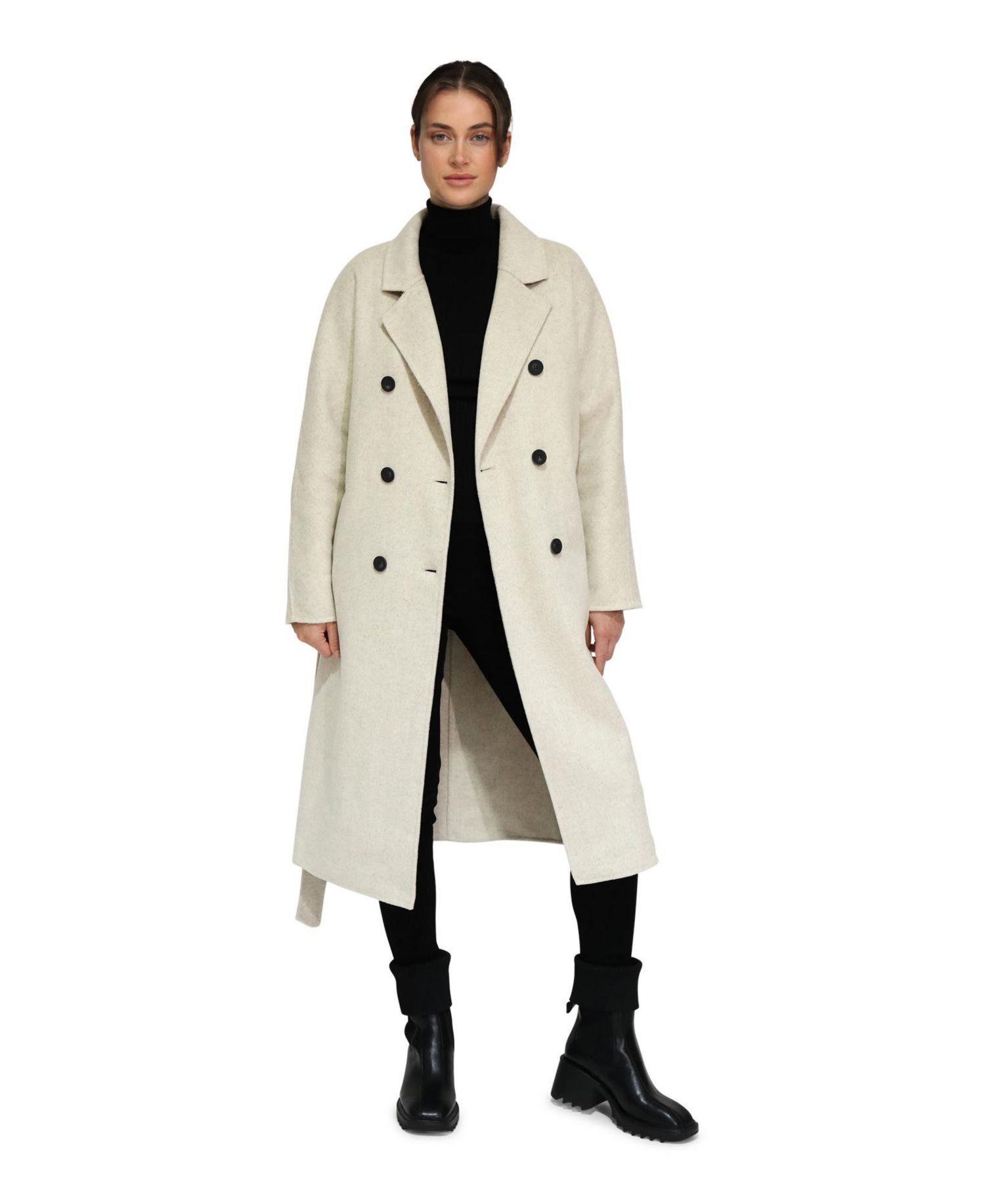 Women's Double Breasted Lined Wool Coat