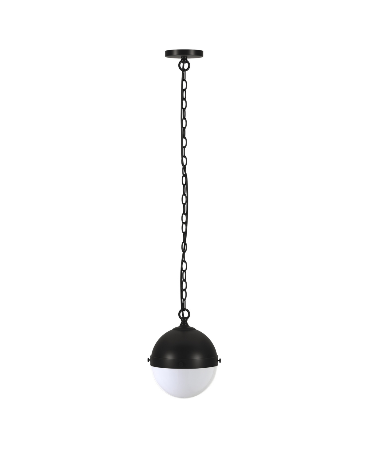 Hudson & Canal Aurora 11.13" Metal Pendant With Glass Shade In Black