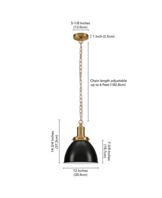 Elodie 12" Metal Pendant with Metal Shade