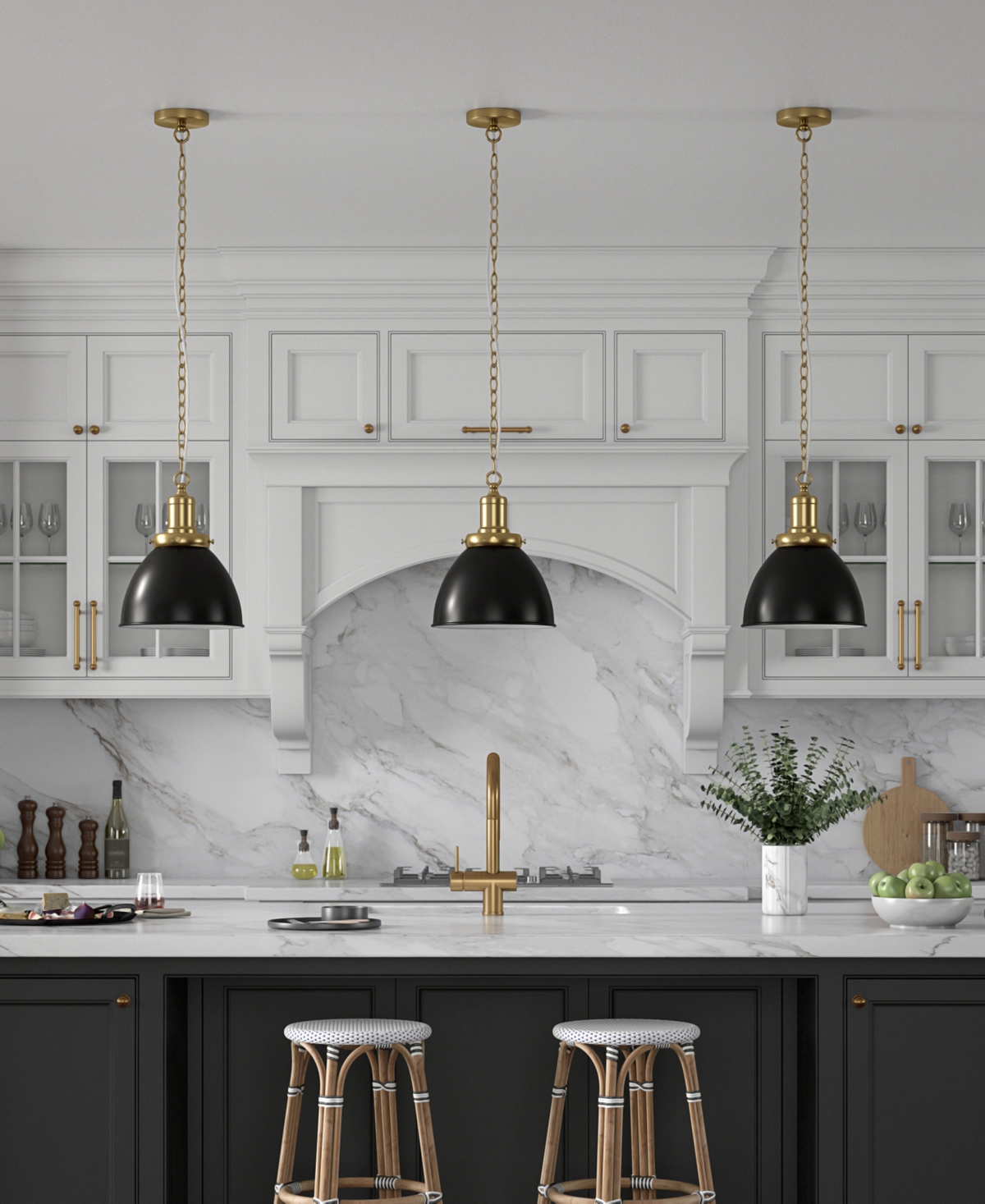 Hudson & Canal Elodie 12" Metal Pendant With Metal Shade