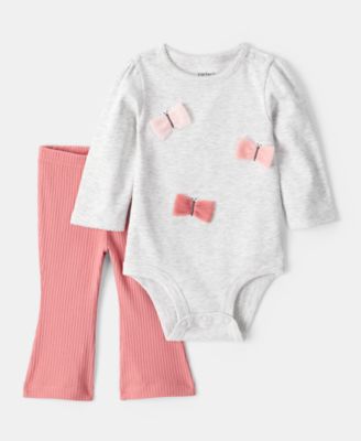 Carter's - Baby Girls Butterfly Long-Sleeve Bodysuit & Pants, 2 Piece Set