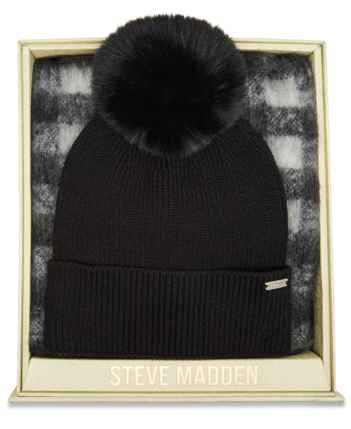 Steve Madden Buffalo Blaze Beanie And Scarf Gift Set, 2-piece Set In Multi