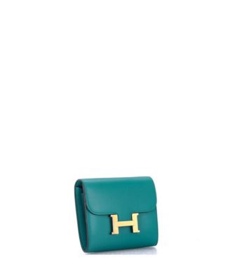 Pre-Owned Hermes Compact Constance Wallet Tadelakt