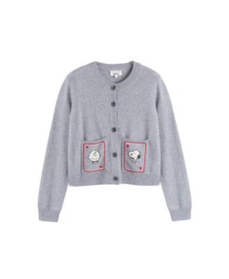 Women's Wool Cashmere Snoopy & Charlie Brown Cardigan