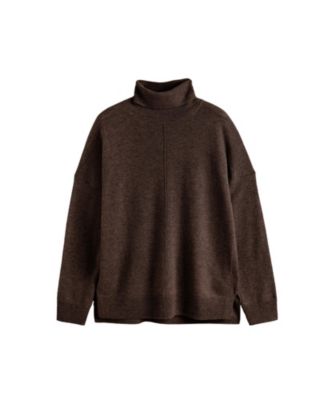 Women's Relaxed Roll Neck Wool & Cashmere Sweater