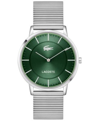 Lacoste Men's Crocorigin Silver Tone Stainless Steel